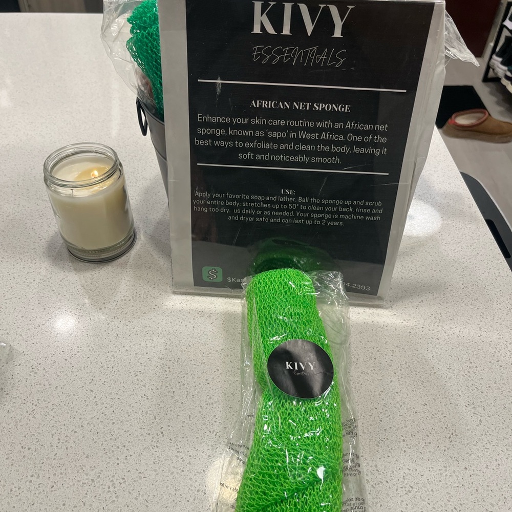 KIVY Lime Green African Net Sponge